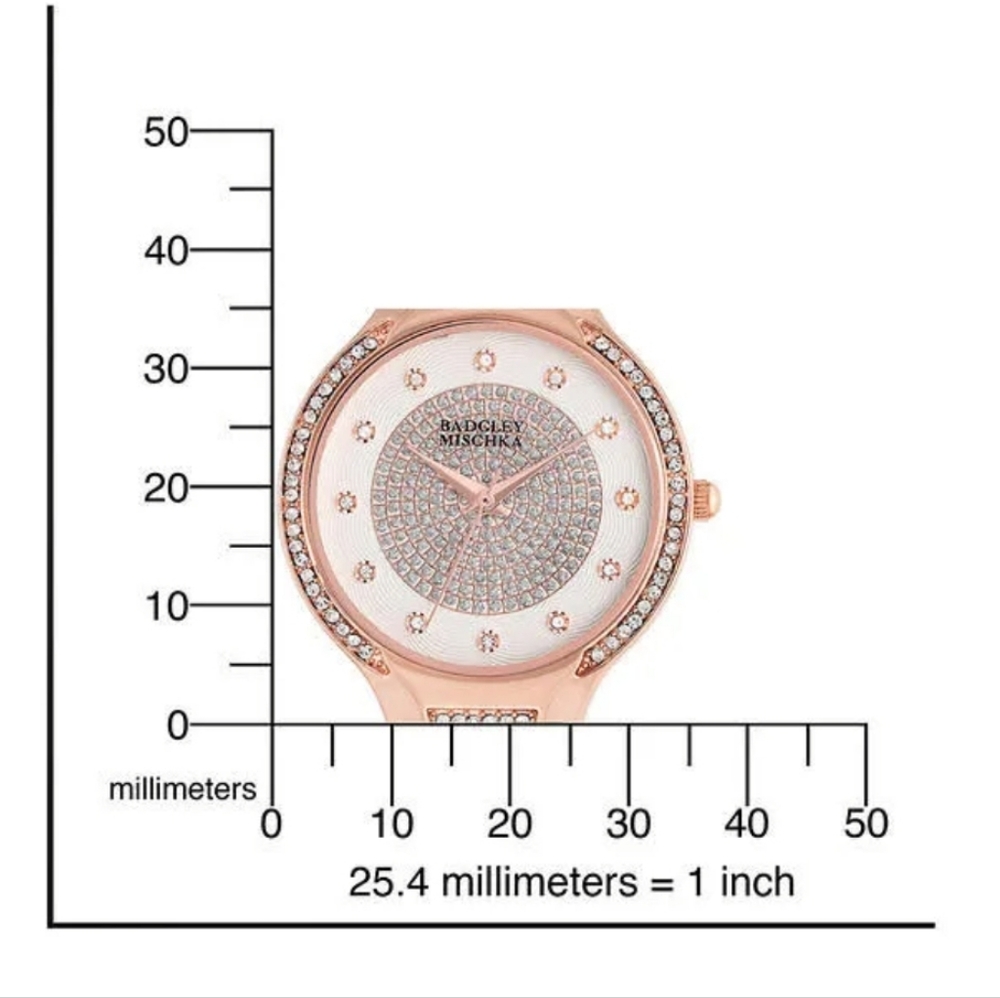 Badgley Mischka Women's Rose Gold Crystal Watch - Picture 2 of 4